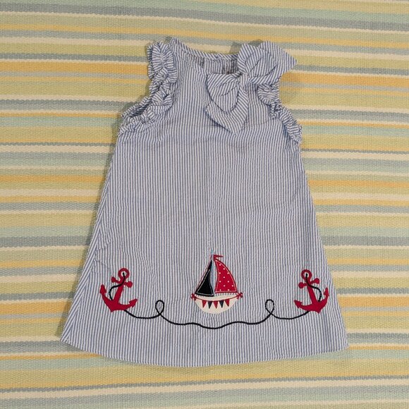 Good Lad Other - ⭐ Good Lad Seersucker Patriotic Nautical Bow Dress size 2T